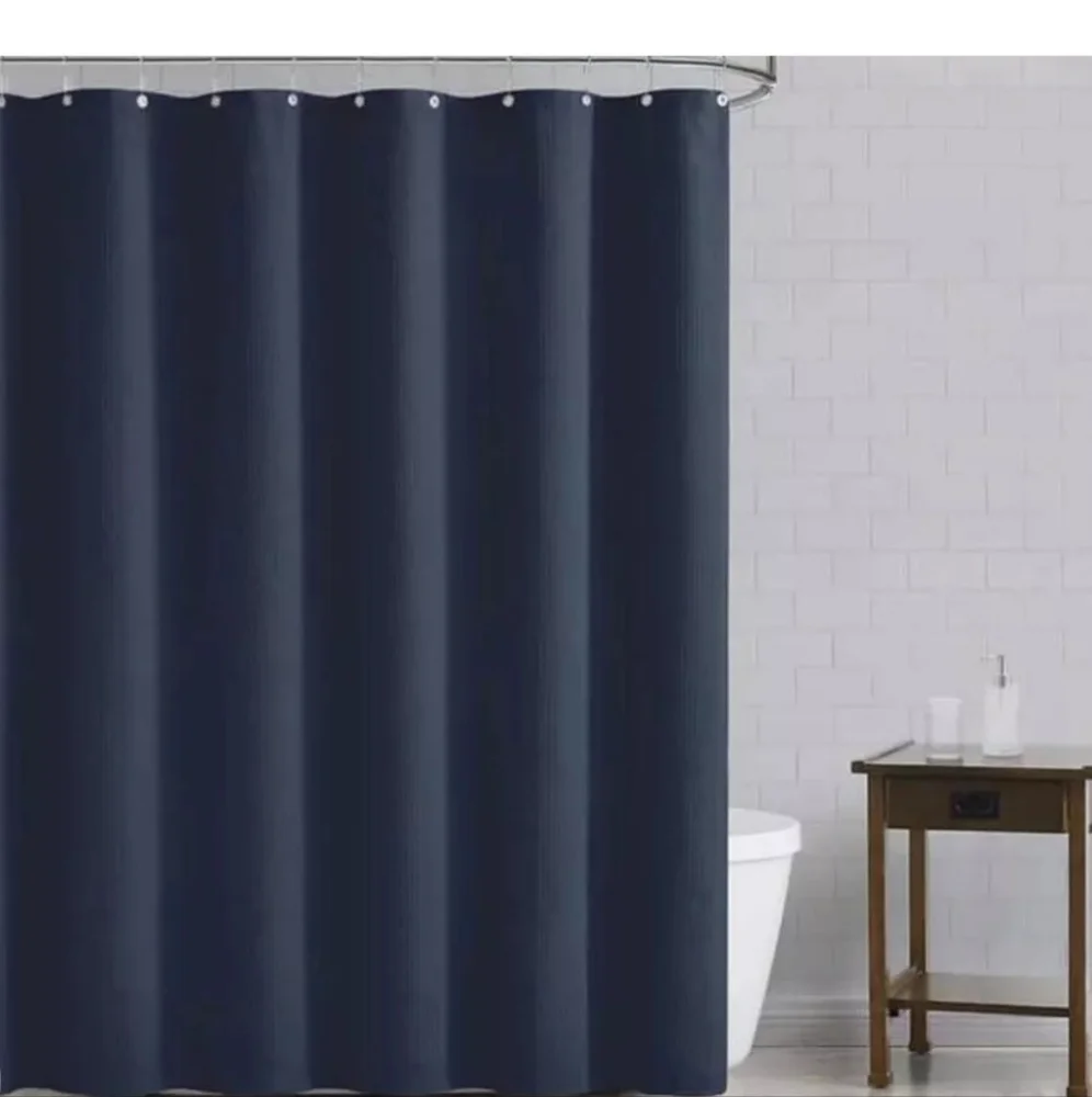 Nueva Spa 5 Piece Bath Set Meriden Navy. Hooks, Liner, Soap Pump, Tumbler !
